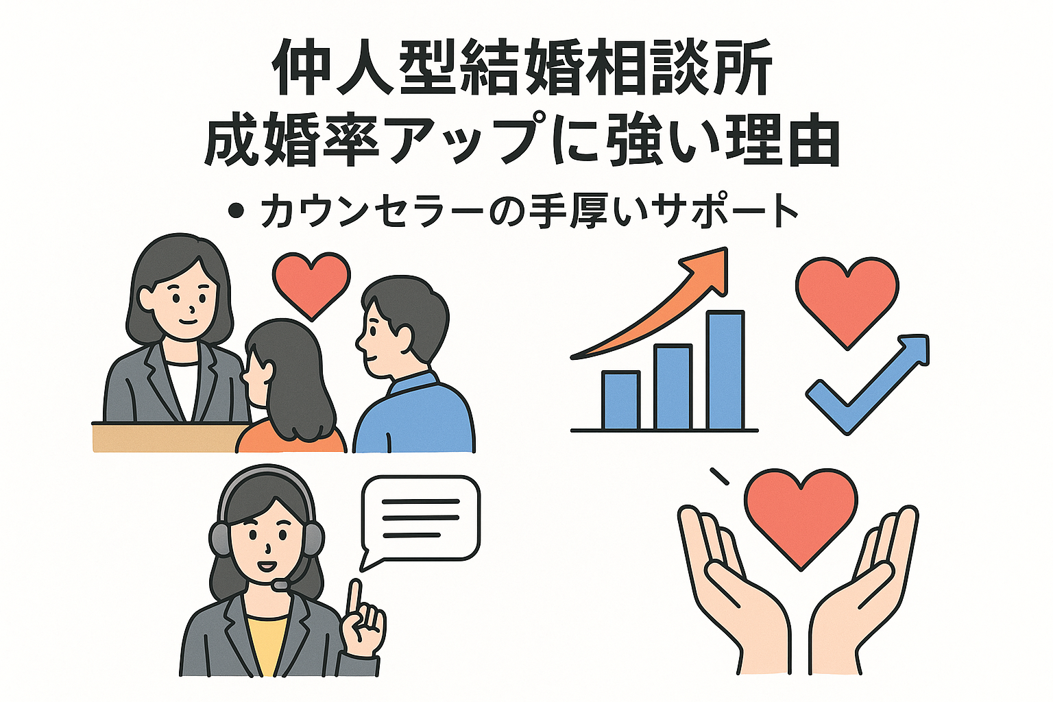 仲人型結婚相談所の成婚率を劇的に上げる!専任カウンセラーの手厚いサポートと成功に導くカウンセリング戦略|セクション画像