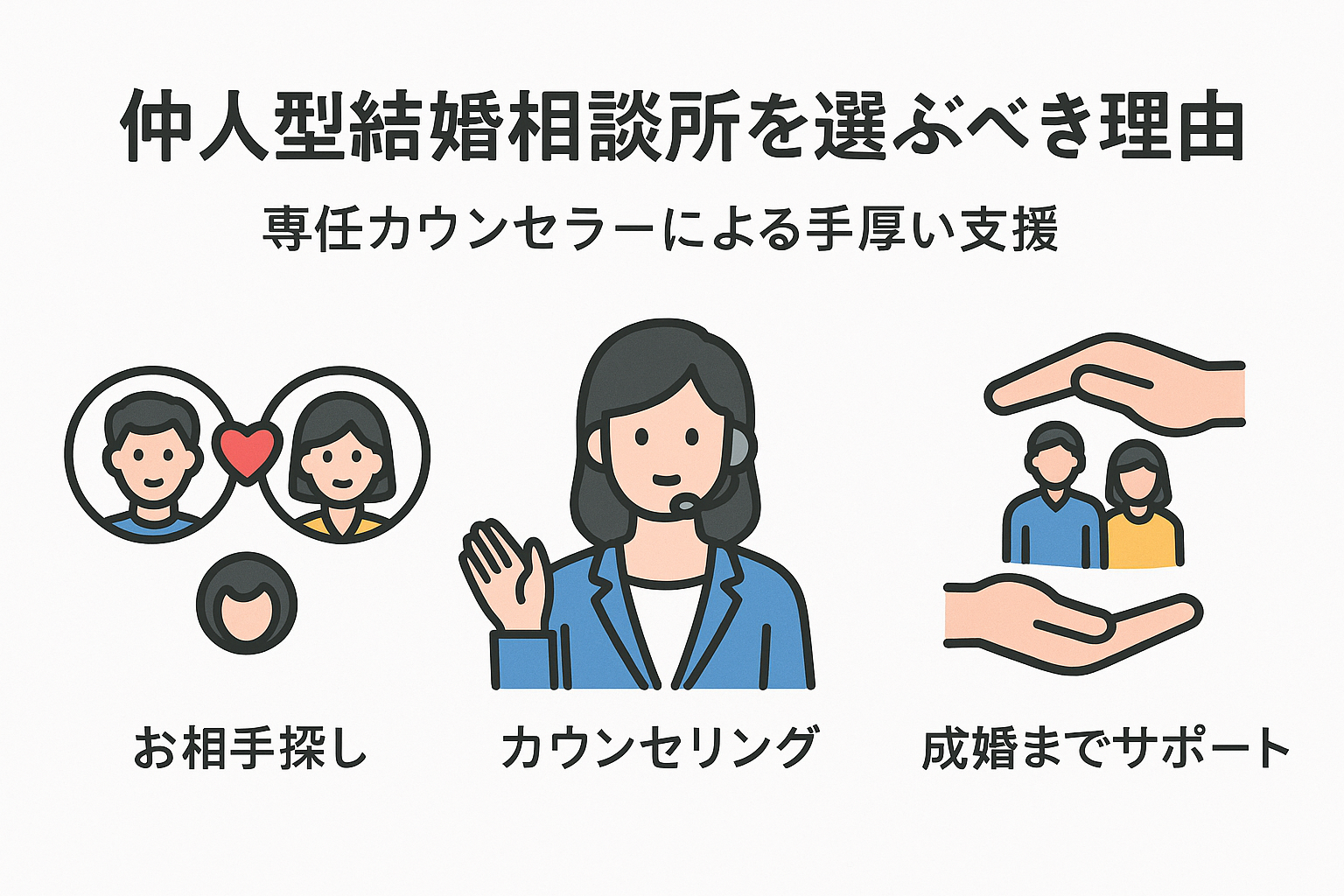 仲人型結婚相談所の成功戦略:専任カウンセラーの手厚い支援で理想の結婚を掴む|セクション画像