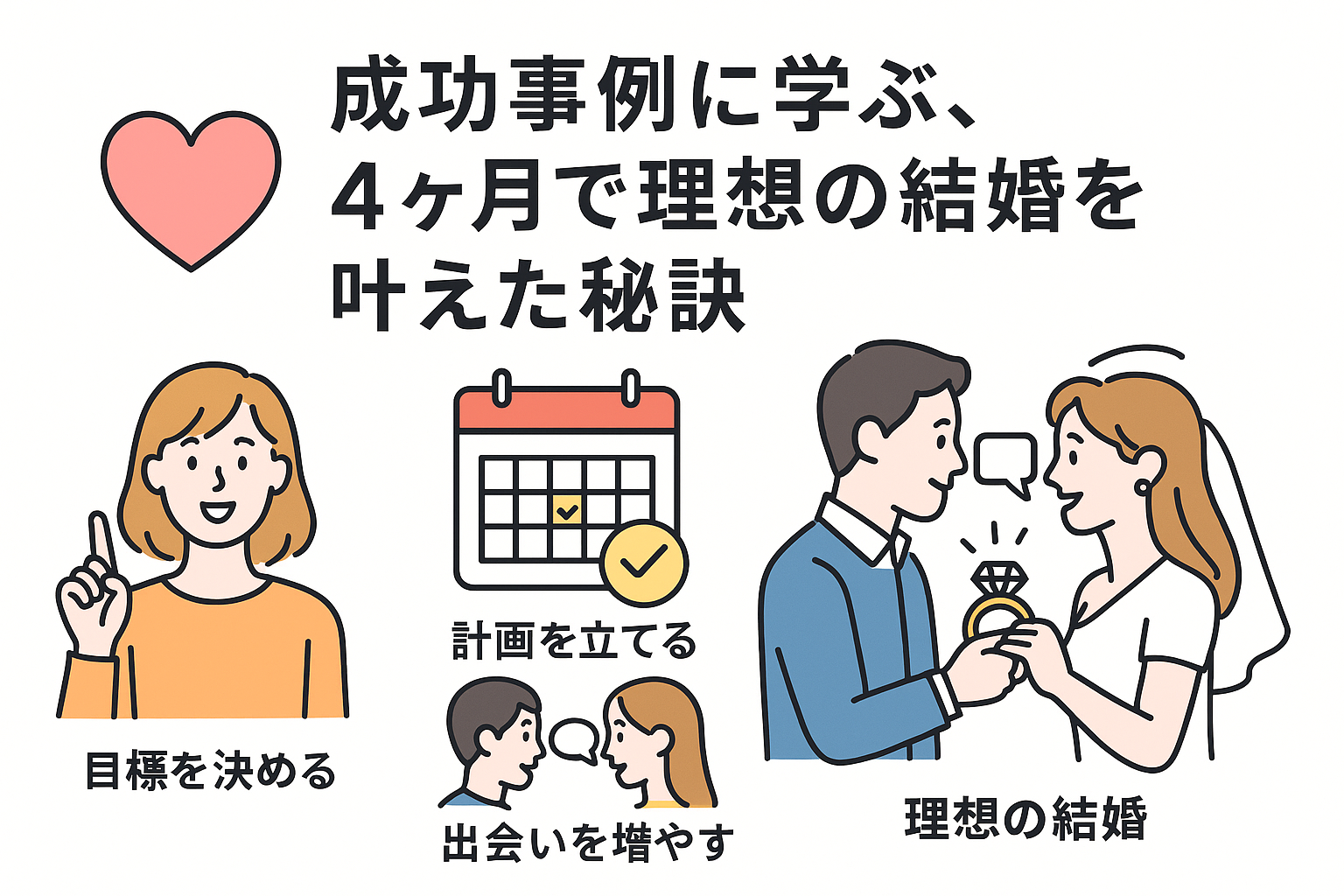 【短期間で理想の結婚へ】パートナーエージェントが実現する驚異の「1年以内の交際率」と「成婚までの平均期間」の秘密｜セクション画像