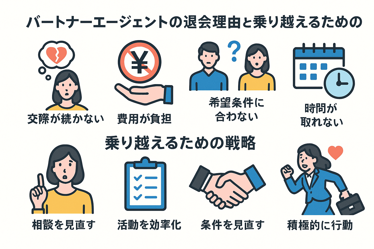 パートナーエージェントをスムーズに退所する全手順：成婚・途中退会時の手続き、違約金や返金制度、会員のリアルな体験談を徹底解説｜セクション画像