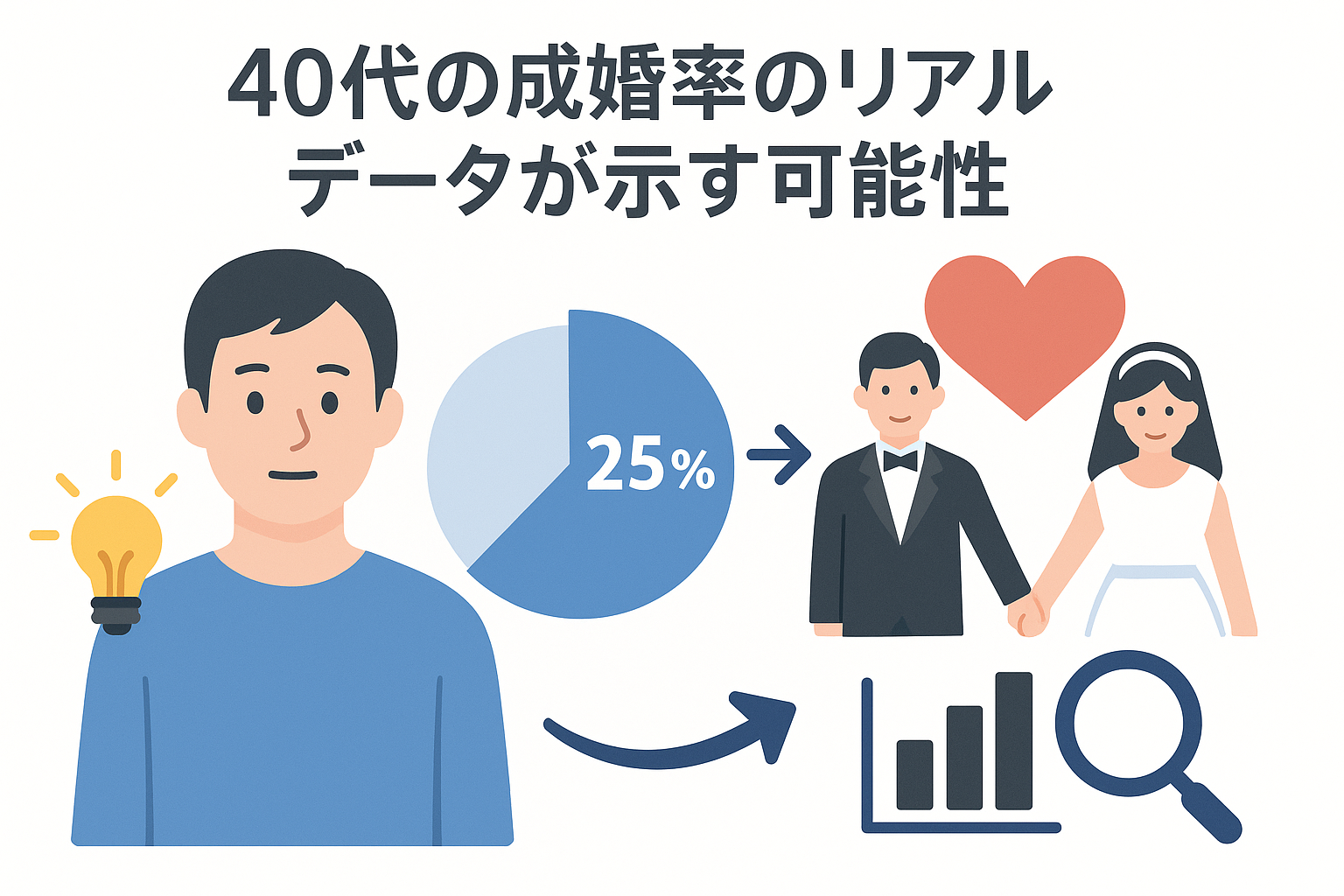 40代の婚活は「実績」が鍵！データで見る成婚率と成功に導く人気結婚相談所｜セクション画像