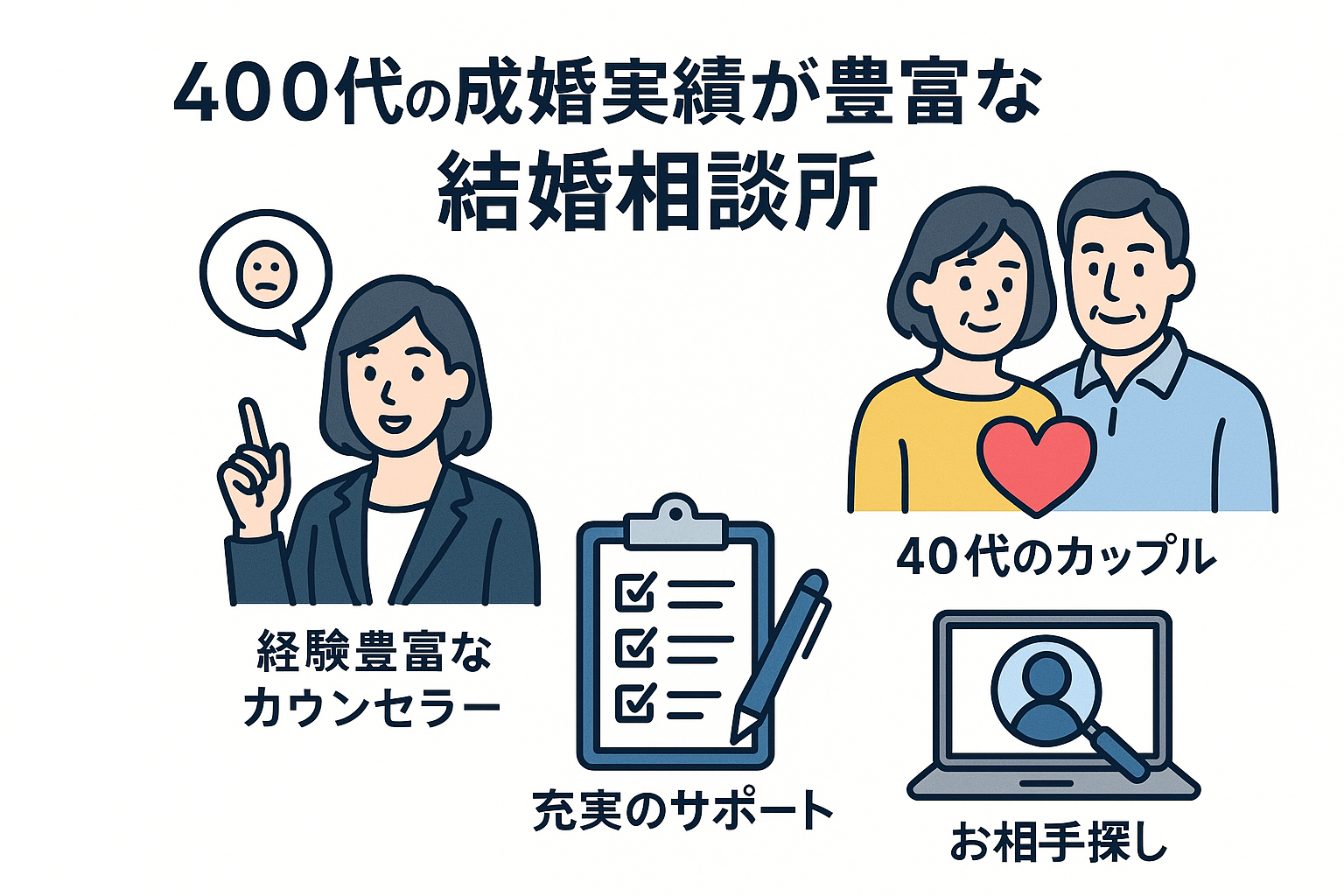 40代の婚活は「実績」が鍵！データで見る成婚率と成功に導く人気結婚相談所｜セクション画像