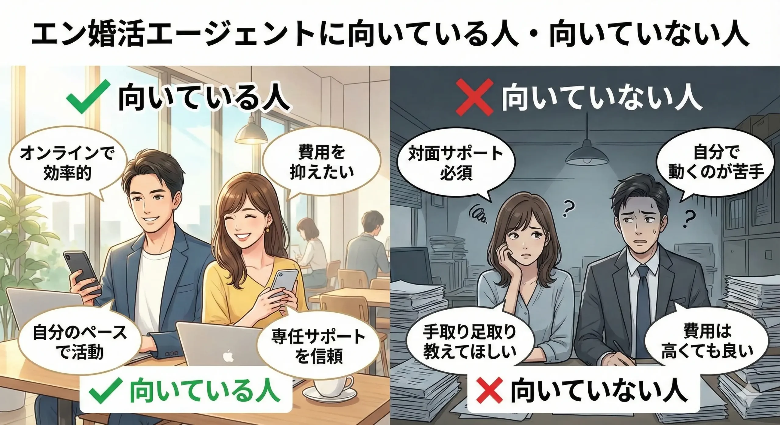 エン婚活エージェントに向いている人・向いていない人