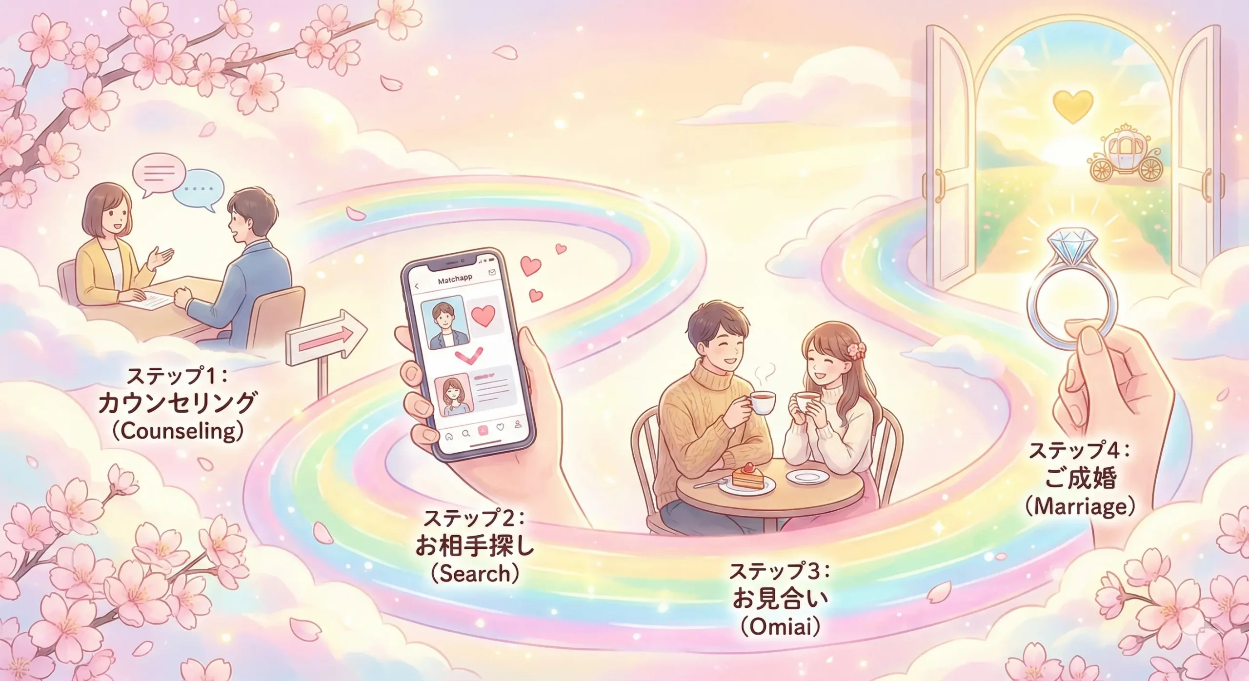 入会から成婚までの流れと無料カウンセリングの内容