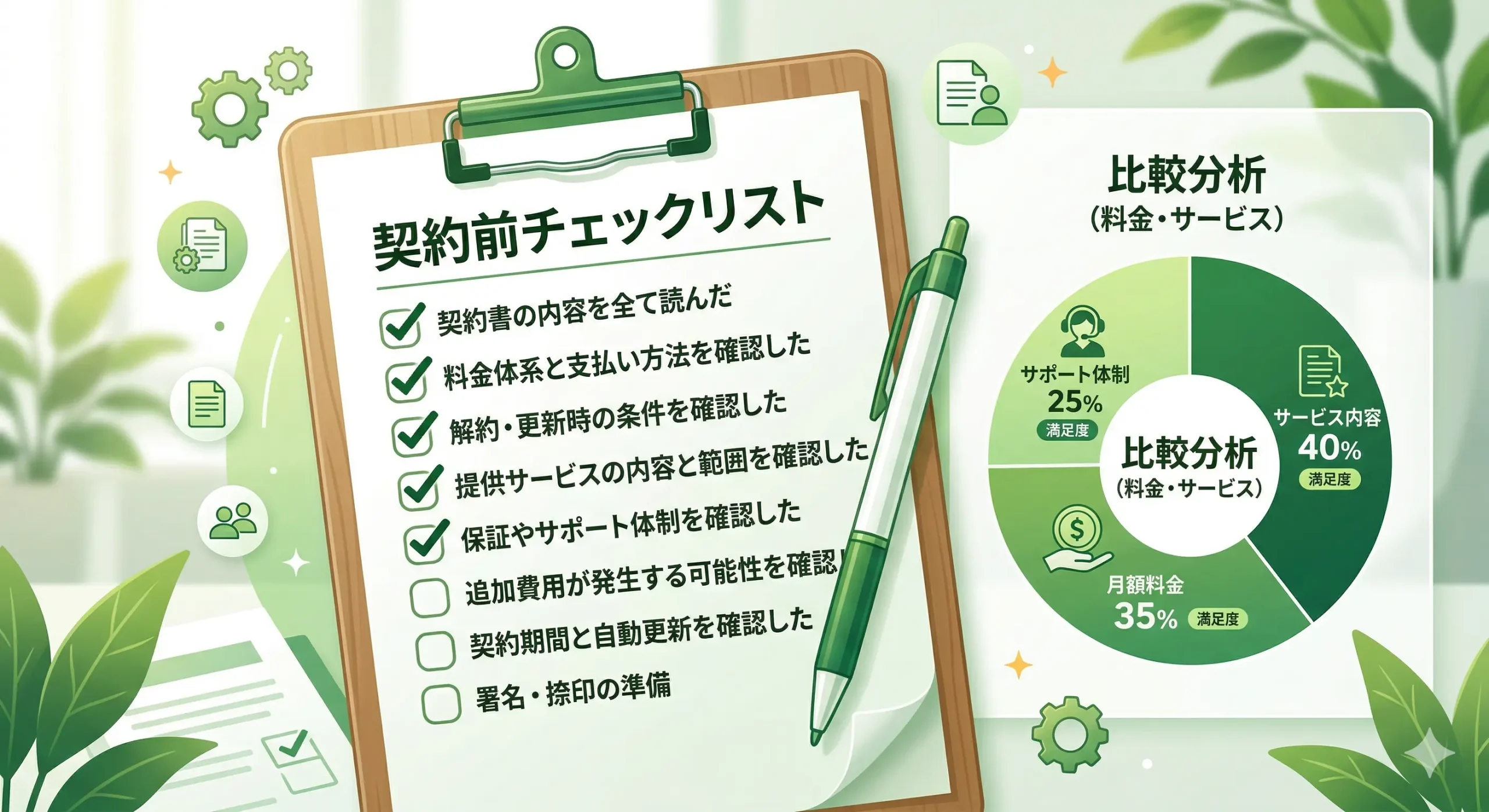 フィオーレ契約前チェックリストと地域別の使いやすさ判定