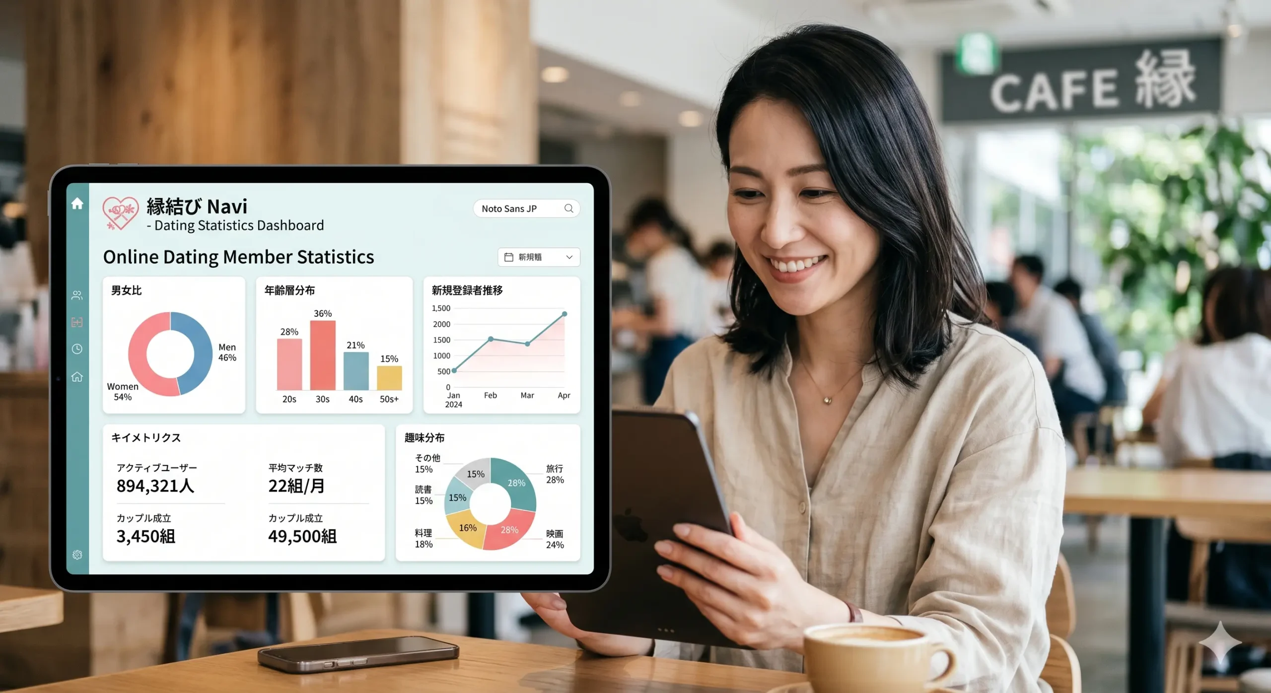 エンジェルの会員データを一覧で解説！男女比や年収の全体像