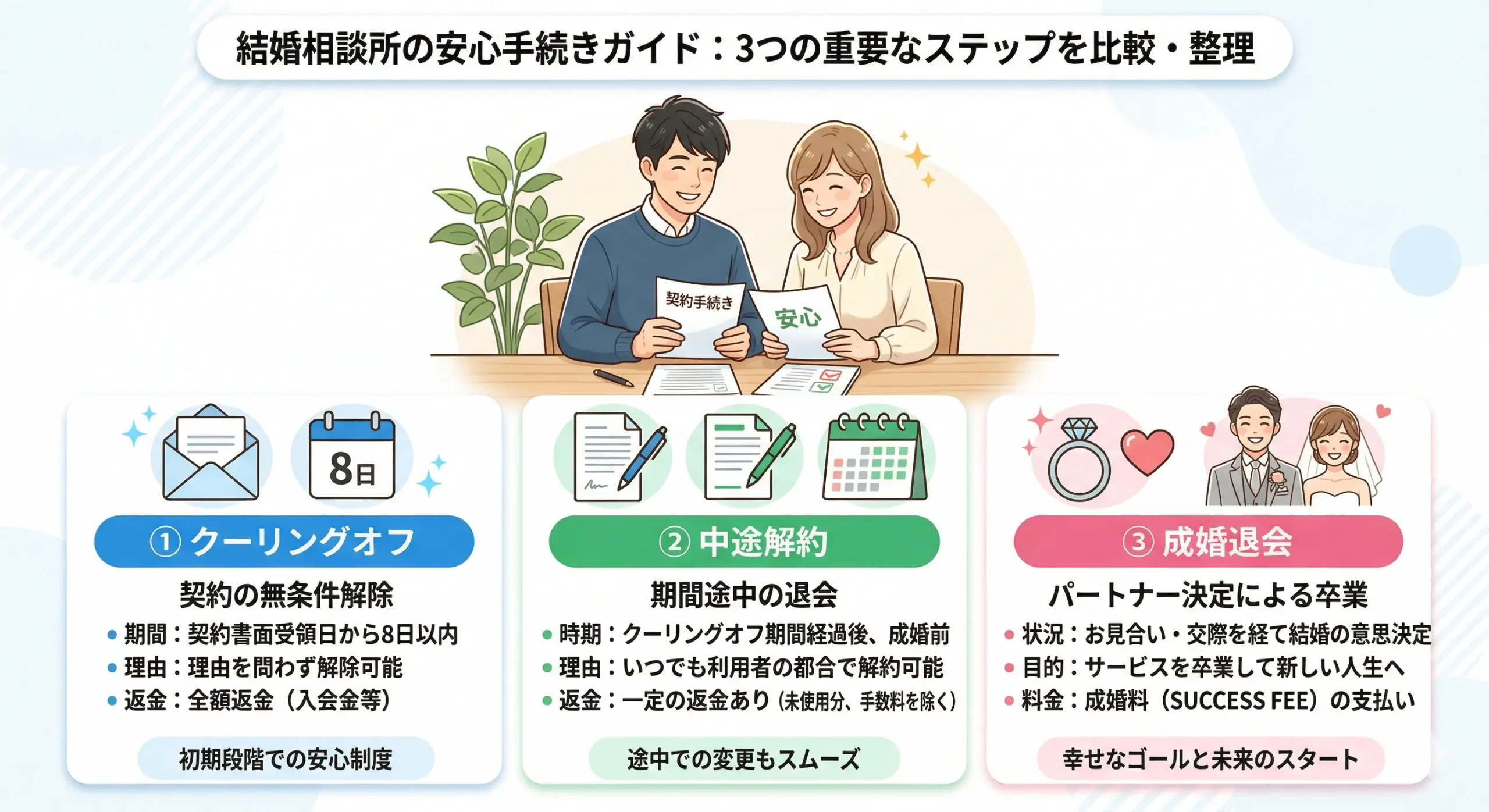 クラブ・マリッジを退所（退会）するには？手続きと返金の仕組み